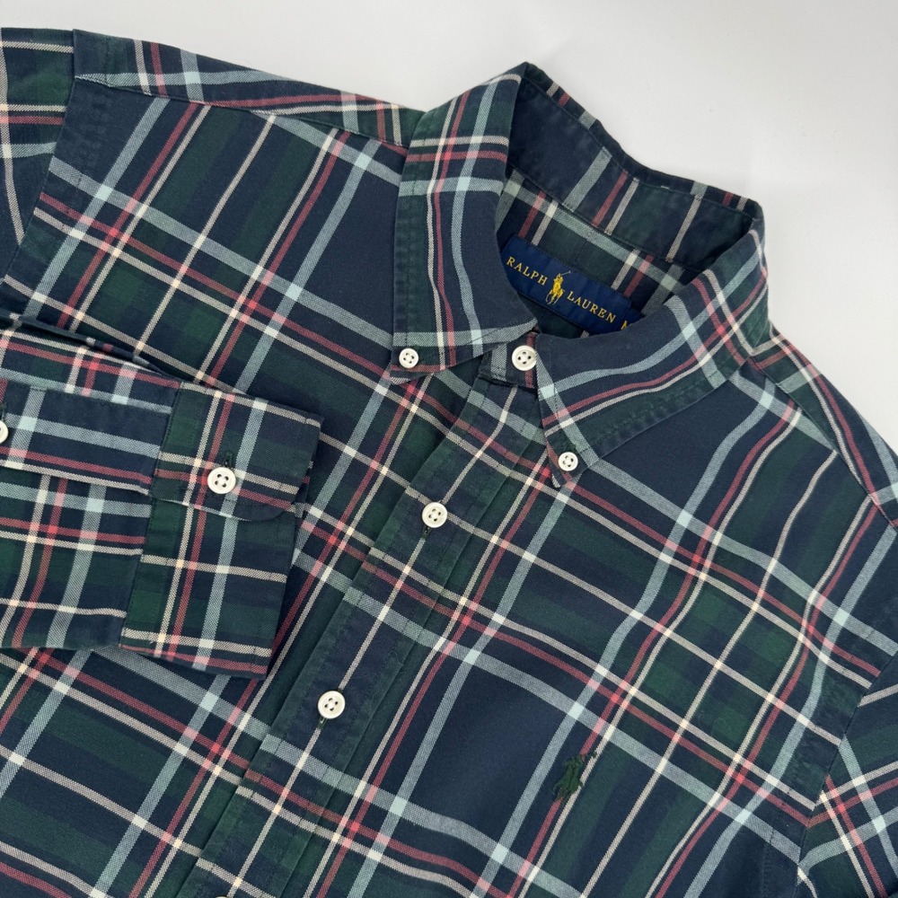 Ralph Lauren Men's Plaid Button Down Shirt Long Sleeve Casual‎ Top Size M